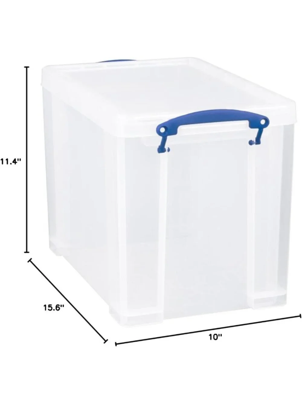 Clear Stackable Storage Bins with Snap Lid & Clip Lock Handles - 19L, 4 Pack